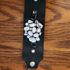 Candie's Black Bracelet with White Gems